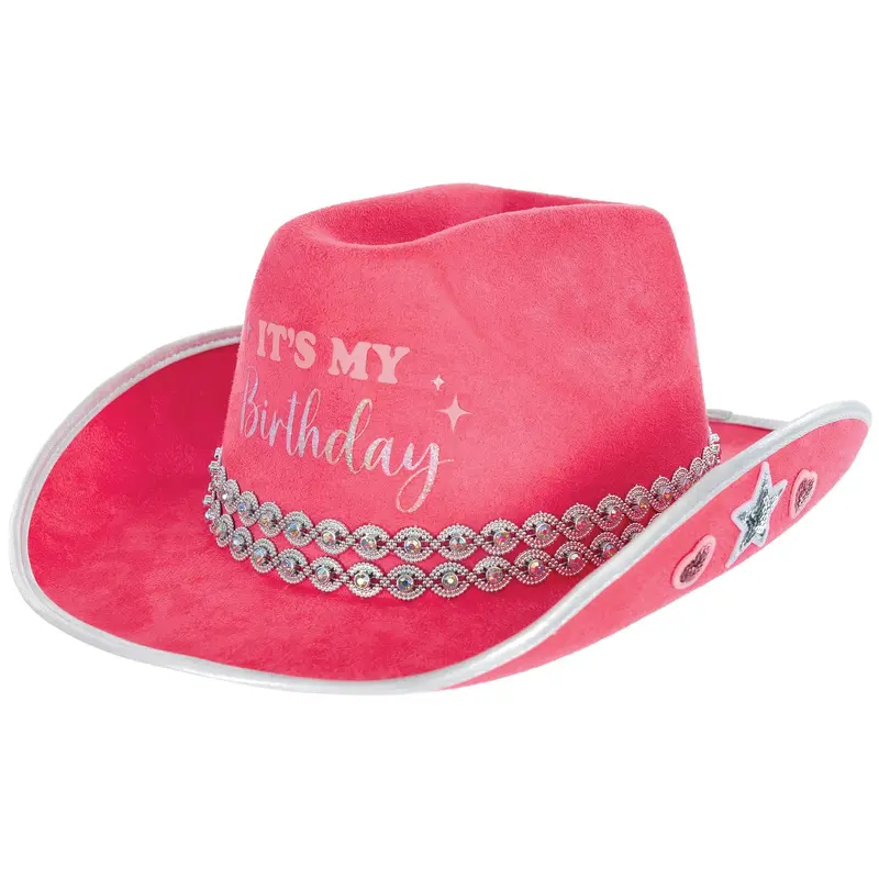 “It’s My Birthday” Cowboy Hat – Pink