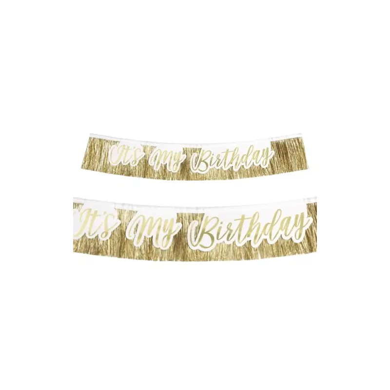 “It’s My Birthday” Gold Fringe Sash