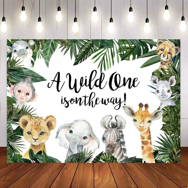 [Only Ship To U.S] Mocsicka A Wild One is on the Way Baby Shower Party Backdrop