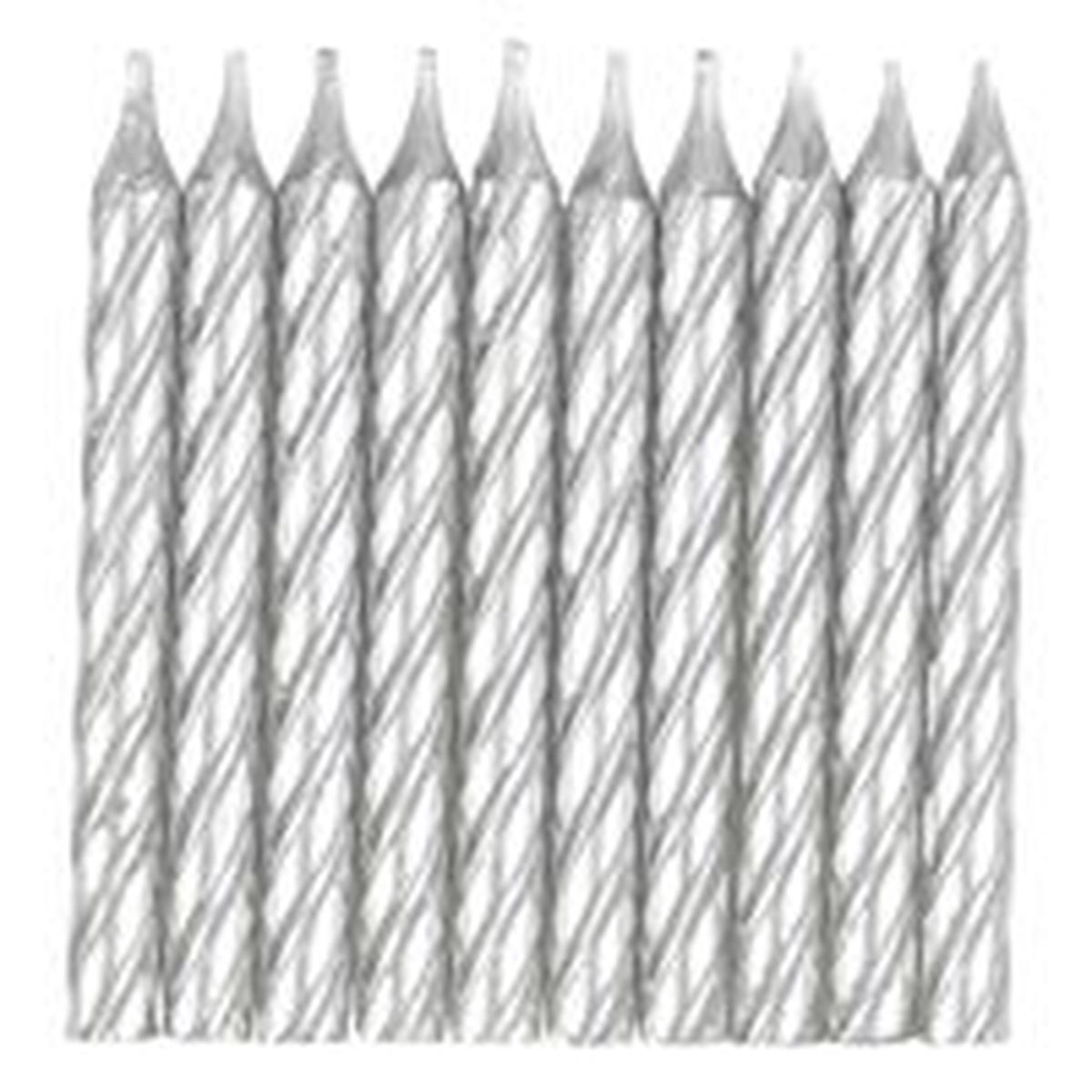 10ct Silver Spiral Bday Candle