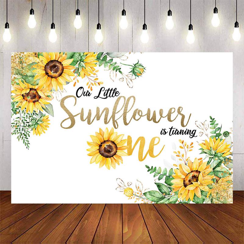 [Clearance] Mocsicka Our Little Sunflowers is Turning One Happy 1st Birthday Backdrop