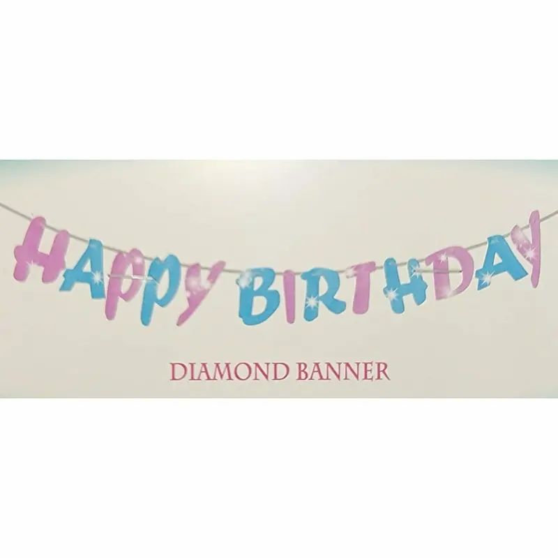 11″ DIAMOND BANNER Blue & Pink
