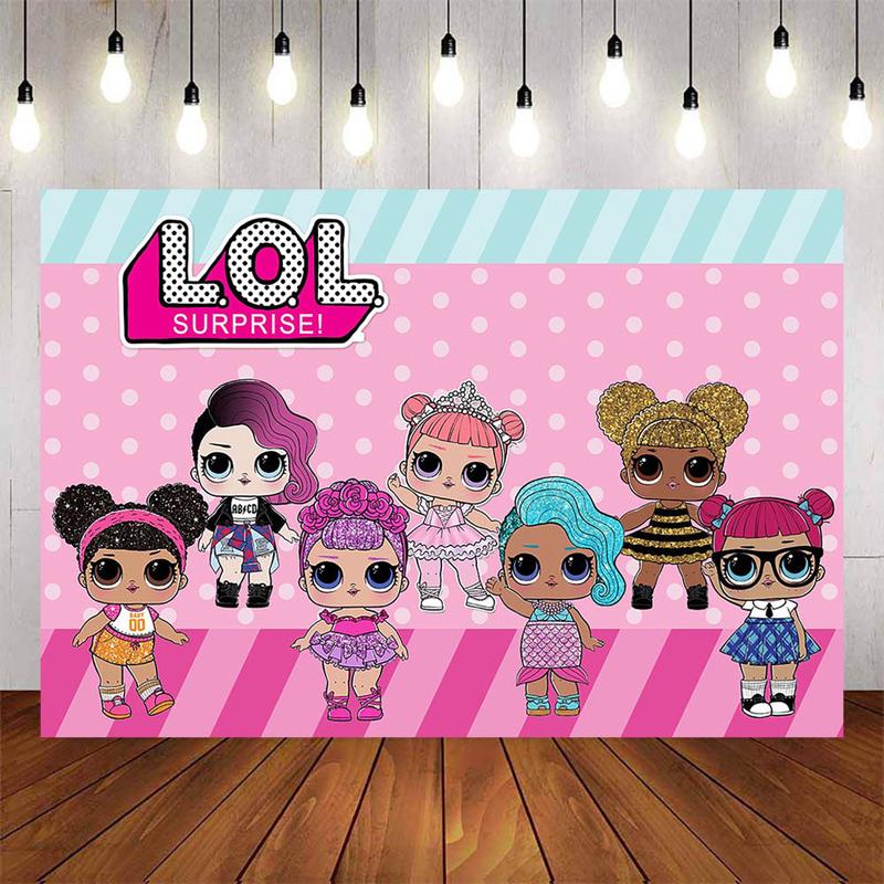 [Clearance] Mocsicka LOL Surprise Background Happy Birthday Party Backdrop