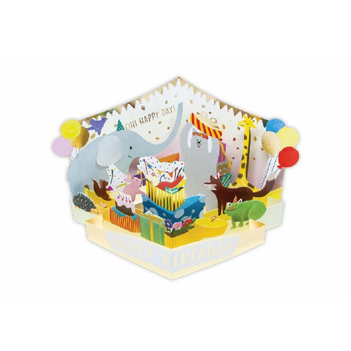 D'Won 3D Pop Up Card Happy Birthday Animal Parade