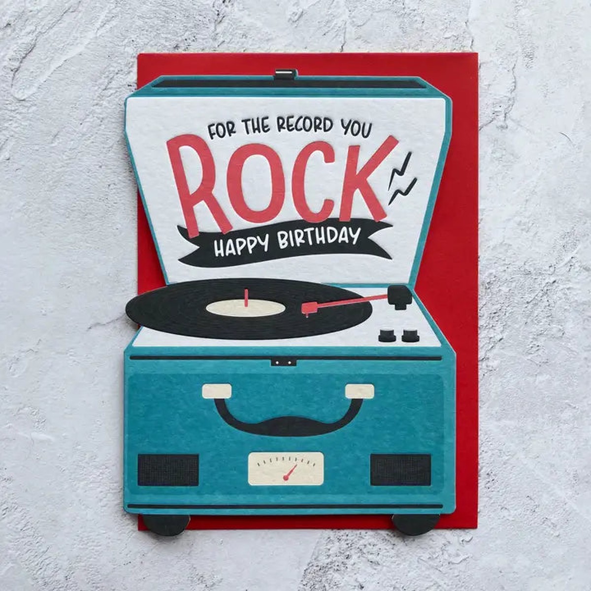 You Rock Record Player Card