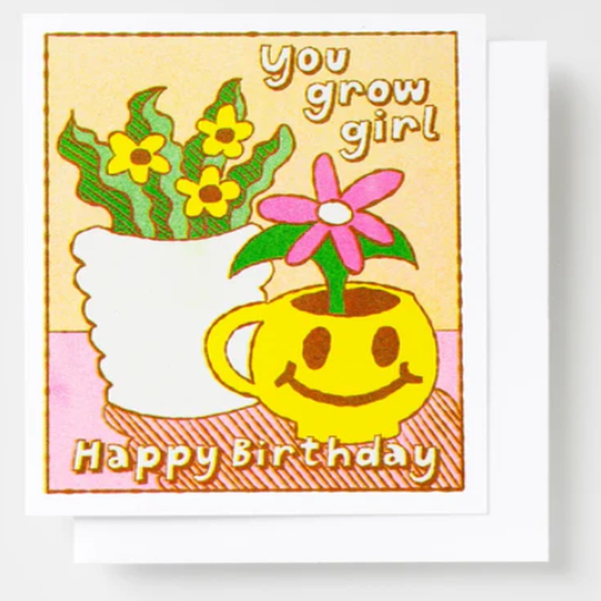 Yow Riso Card – You Grow Girl Smiley Face Plant