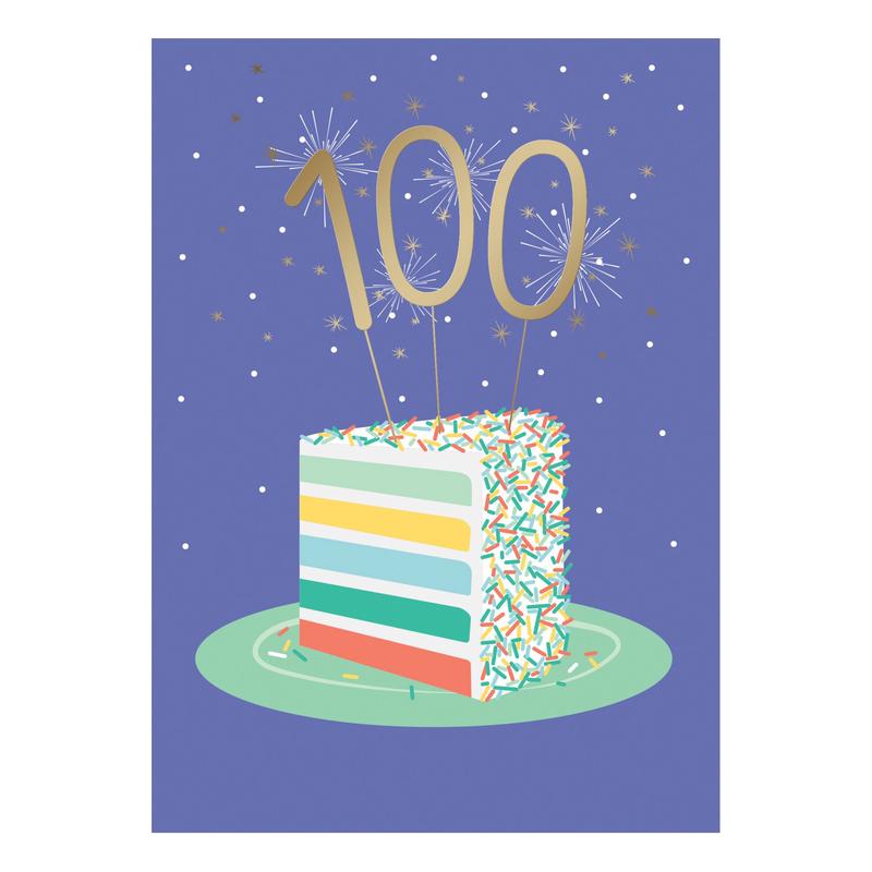 100th Birthday Confetti Cake Card