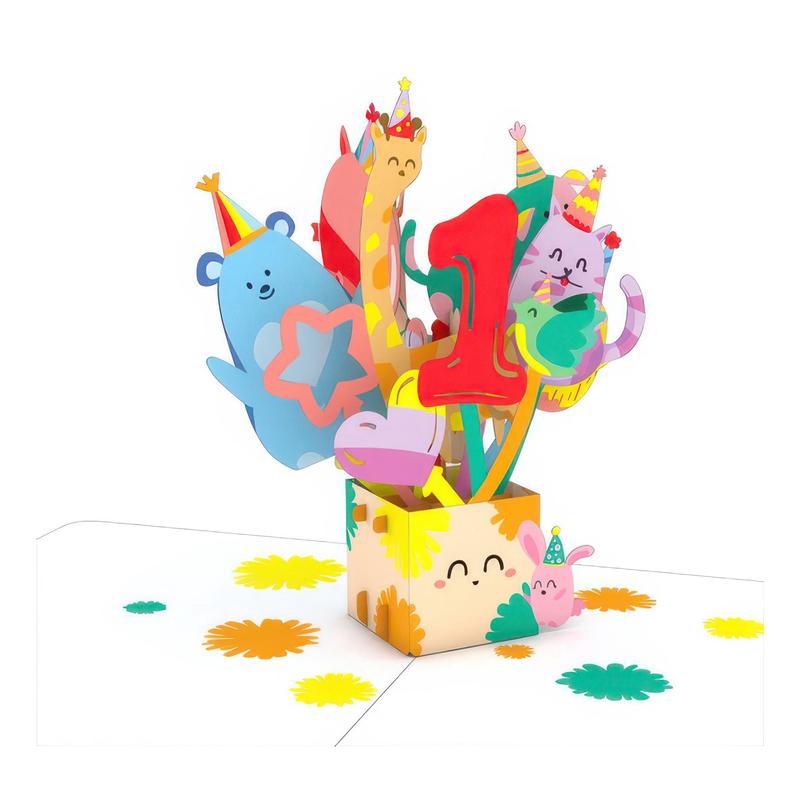 1st Birthday Balloons Playpop Card
