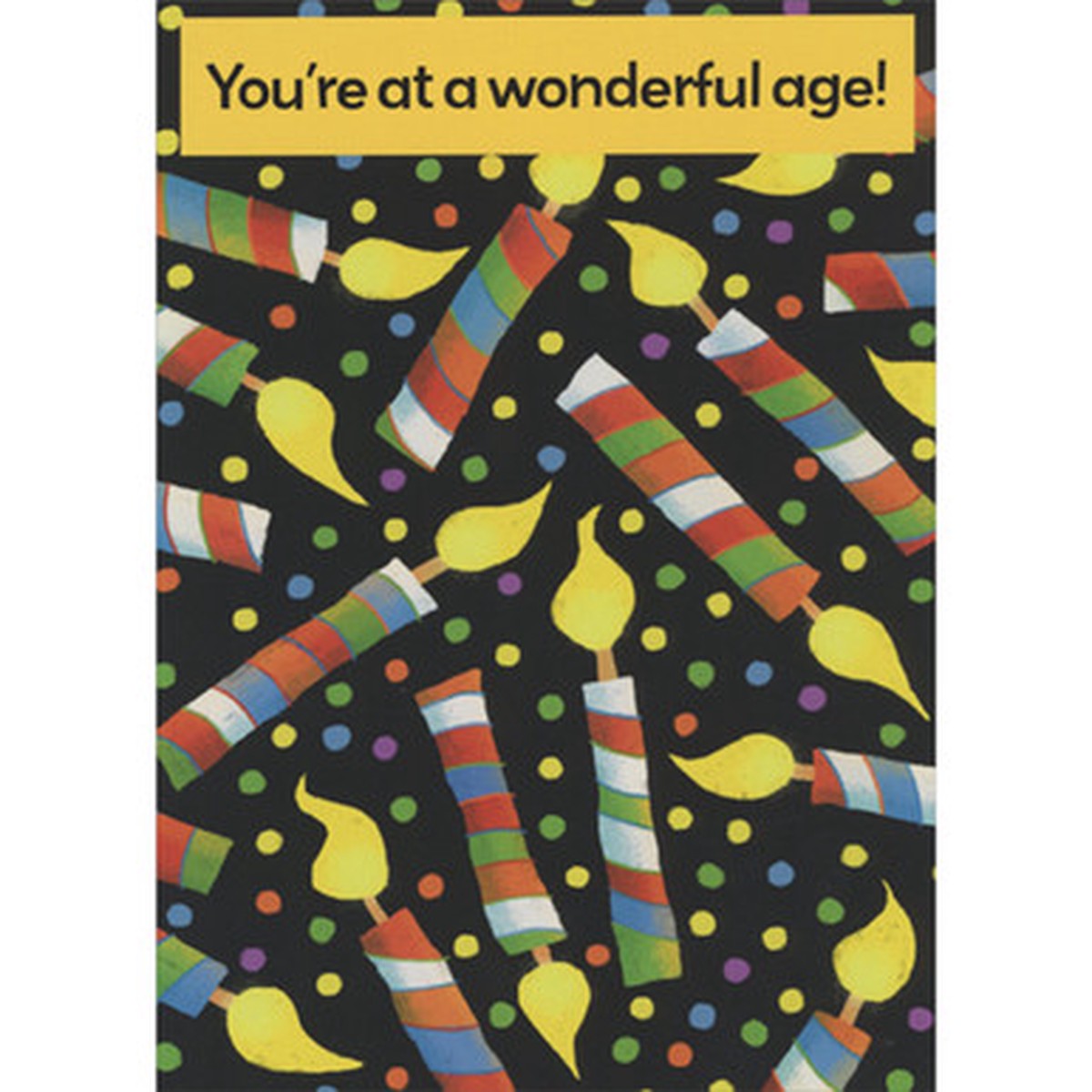 You’re at a Wonderful Age: Striped Candles and Confetti Funny Birthday Card