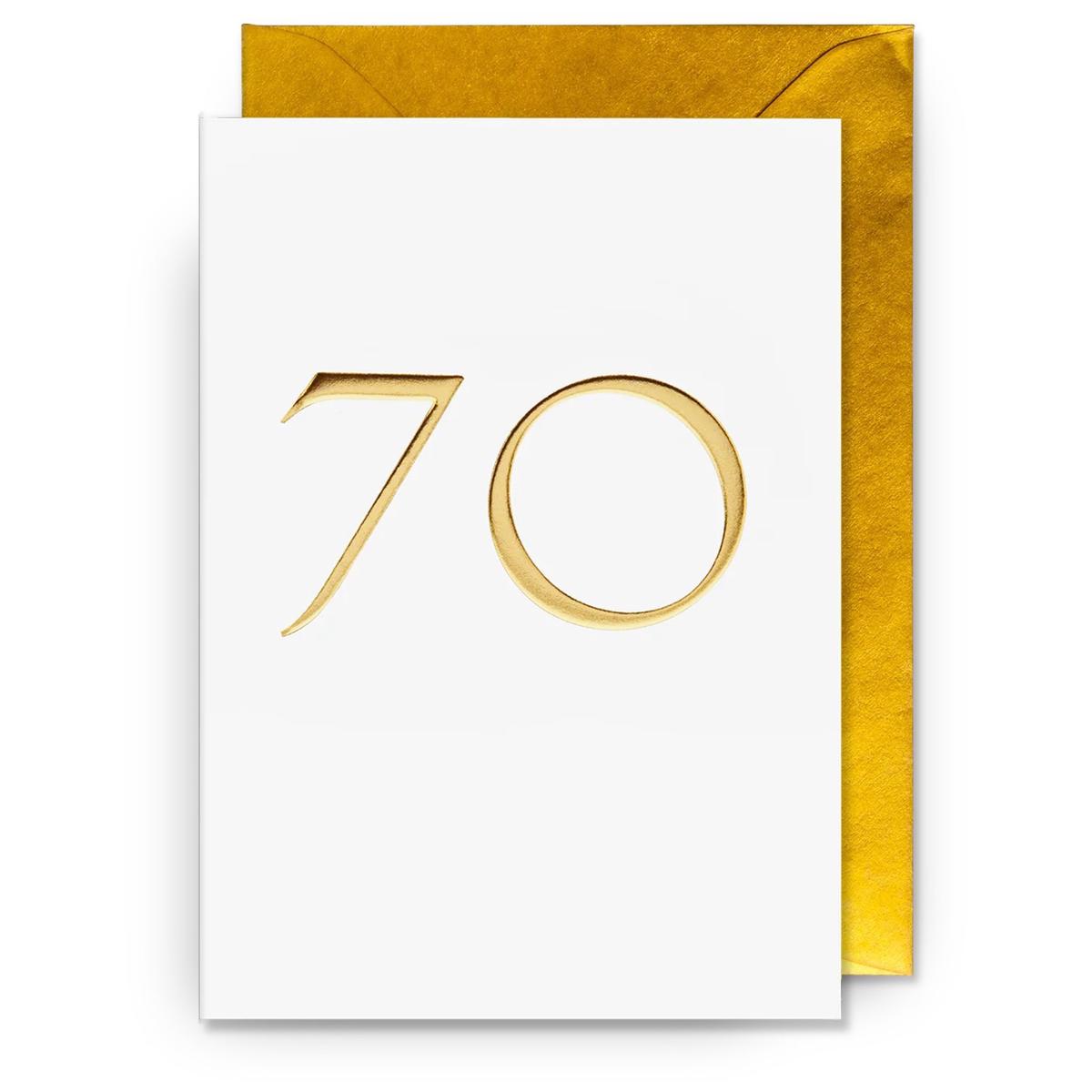 70th Birthday Gold Foil Card