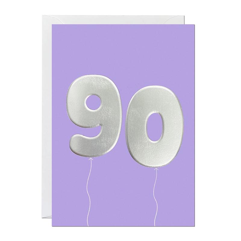 90th Birthday Mylar Balloons Card