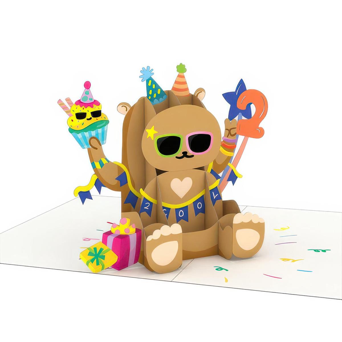 2nd Birthday Bear Playpop Card