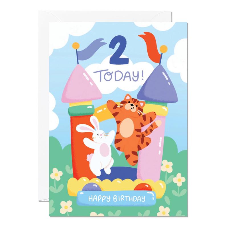2nd Birthday Bouncy Castle Card