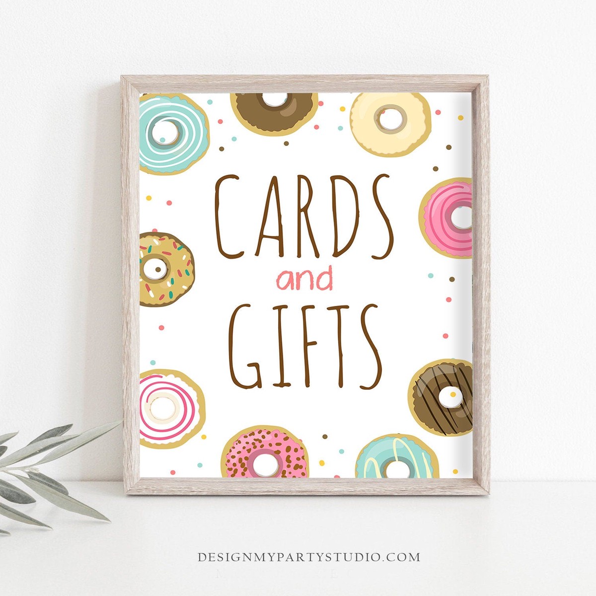 Cards and Gifts Donut Birthday Sign Gift Table Decor Sweet Birthday Pink Girl Birthday Decorations Donut Digital Download Printable 0050