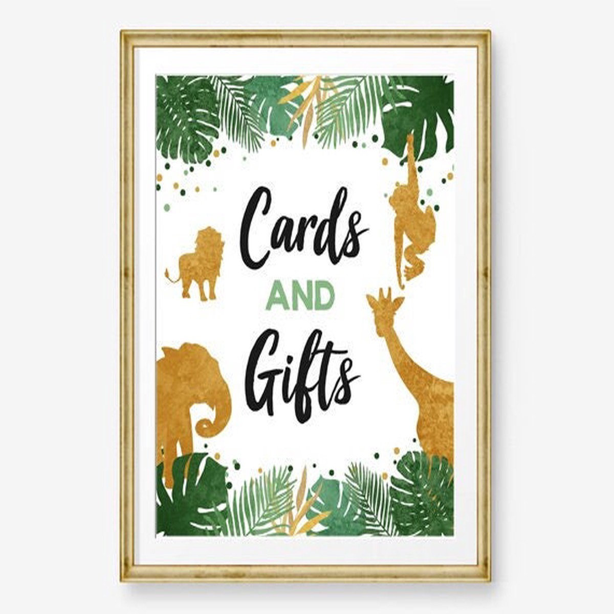 Cards and Gifts Sign Safari Animals Table Decor Wild One Birthday Sign Gift Party Animals Two Wild Zoo Digital Download Printable 0016