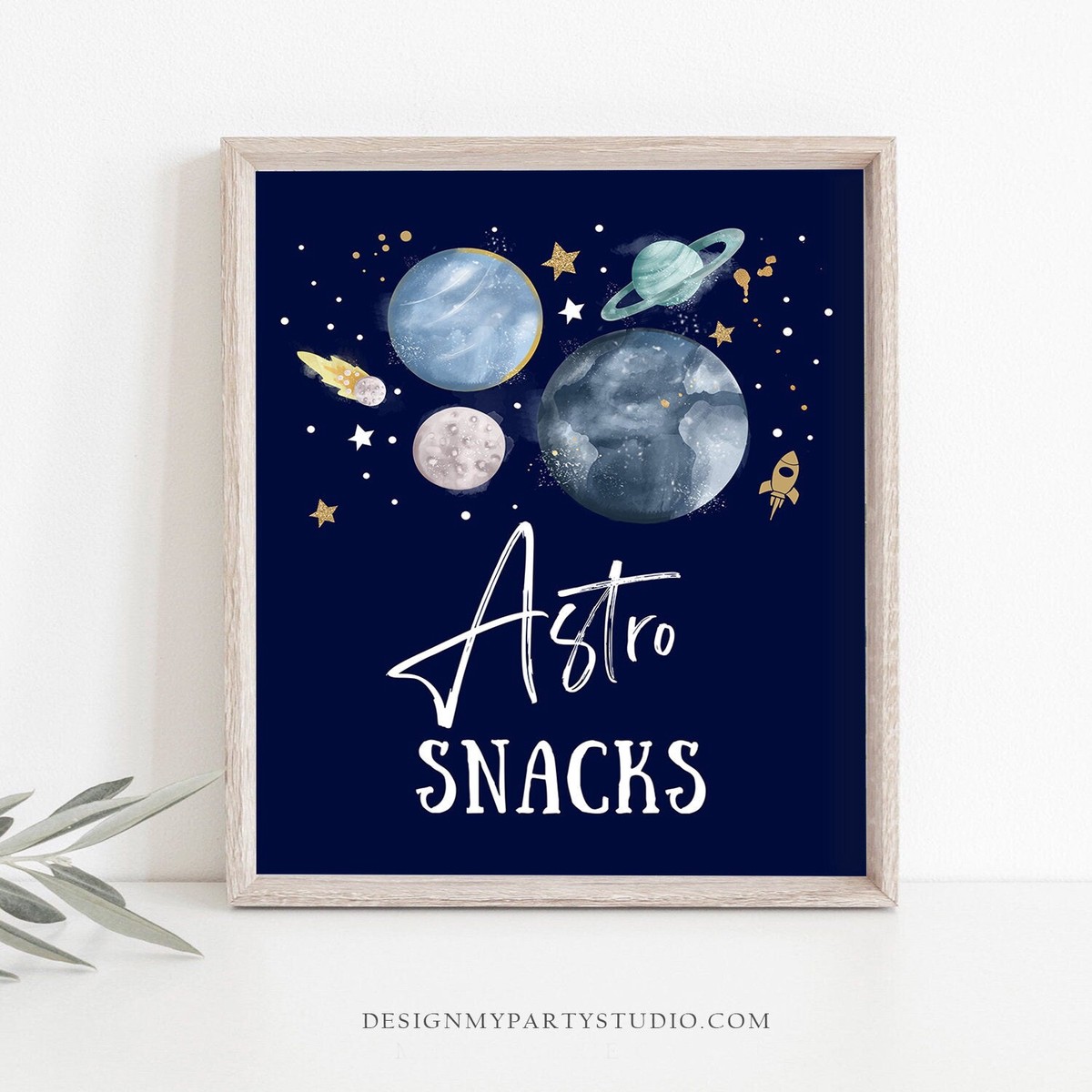 Astro Snacks Space Party Sign Outer Space Birthday Sign Galaxy Party Decor Dessert Table Boy Snacks Sign Planets Astronaut Printable 0357