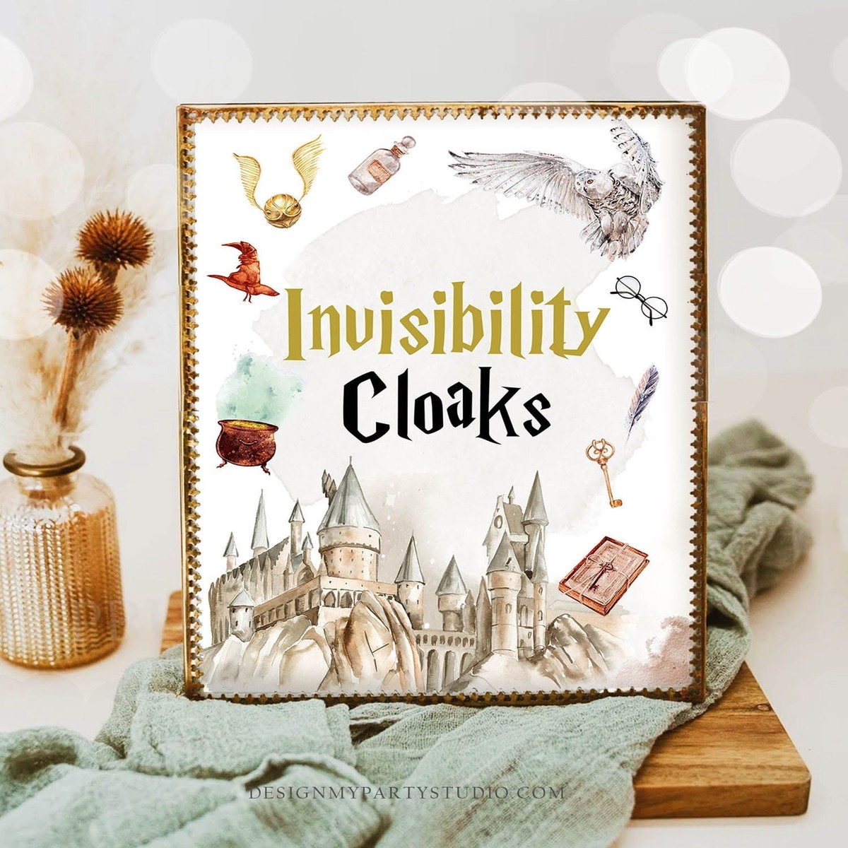 Wizard Party Sign Wizard Birthday Sign Invisibility Cloaks Sign Party Decor Favors The Chosen One Magical Shower Download PRINTABLE 0440